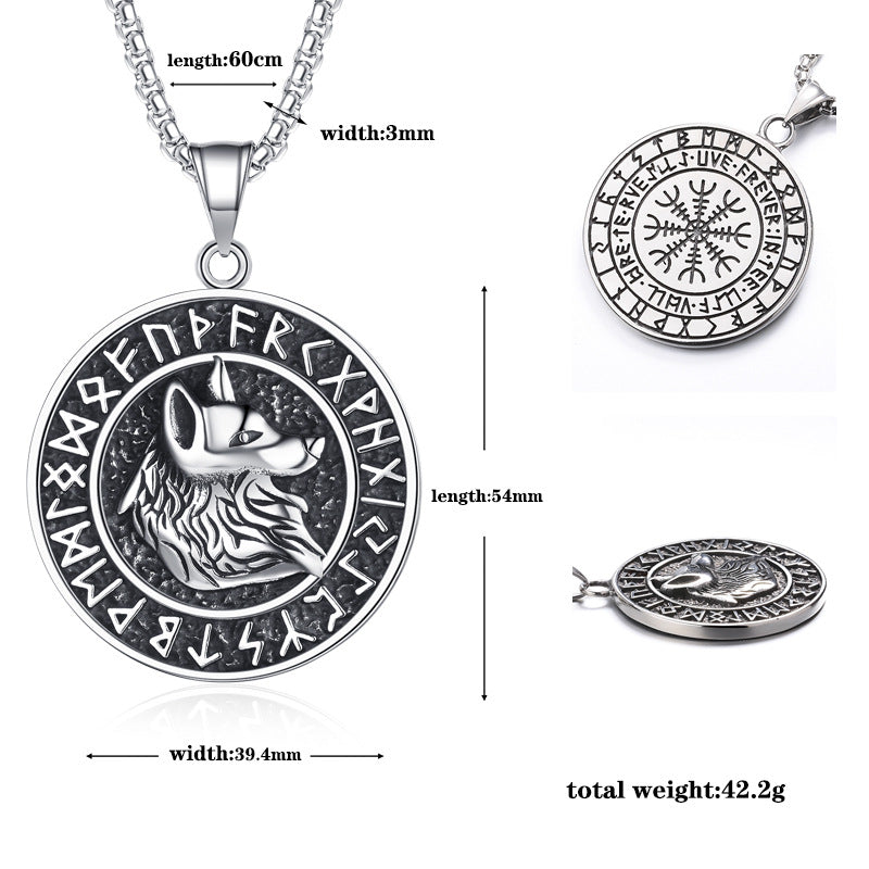 Steel Necklace - Luxury Wolf Head Pendant