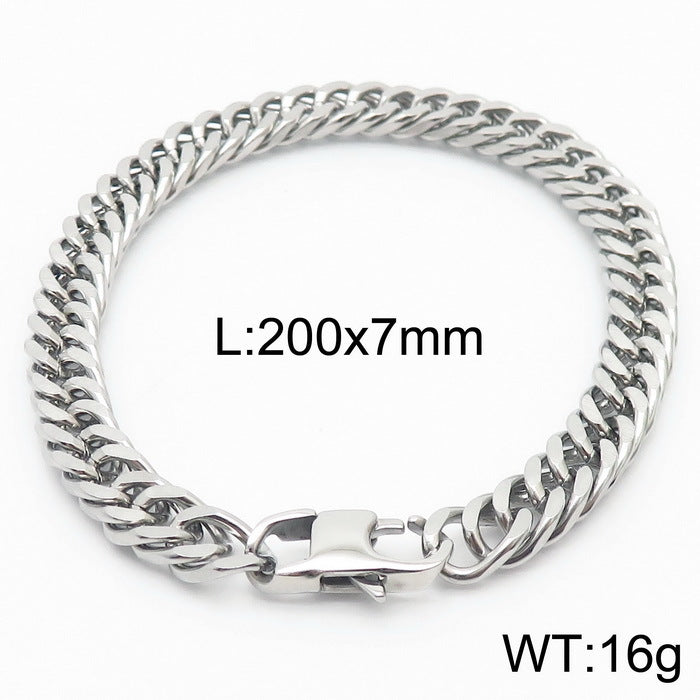 Niche Design – Men's Dancing – Neutral Titanium Steel Cuban Chain Bracelet