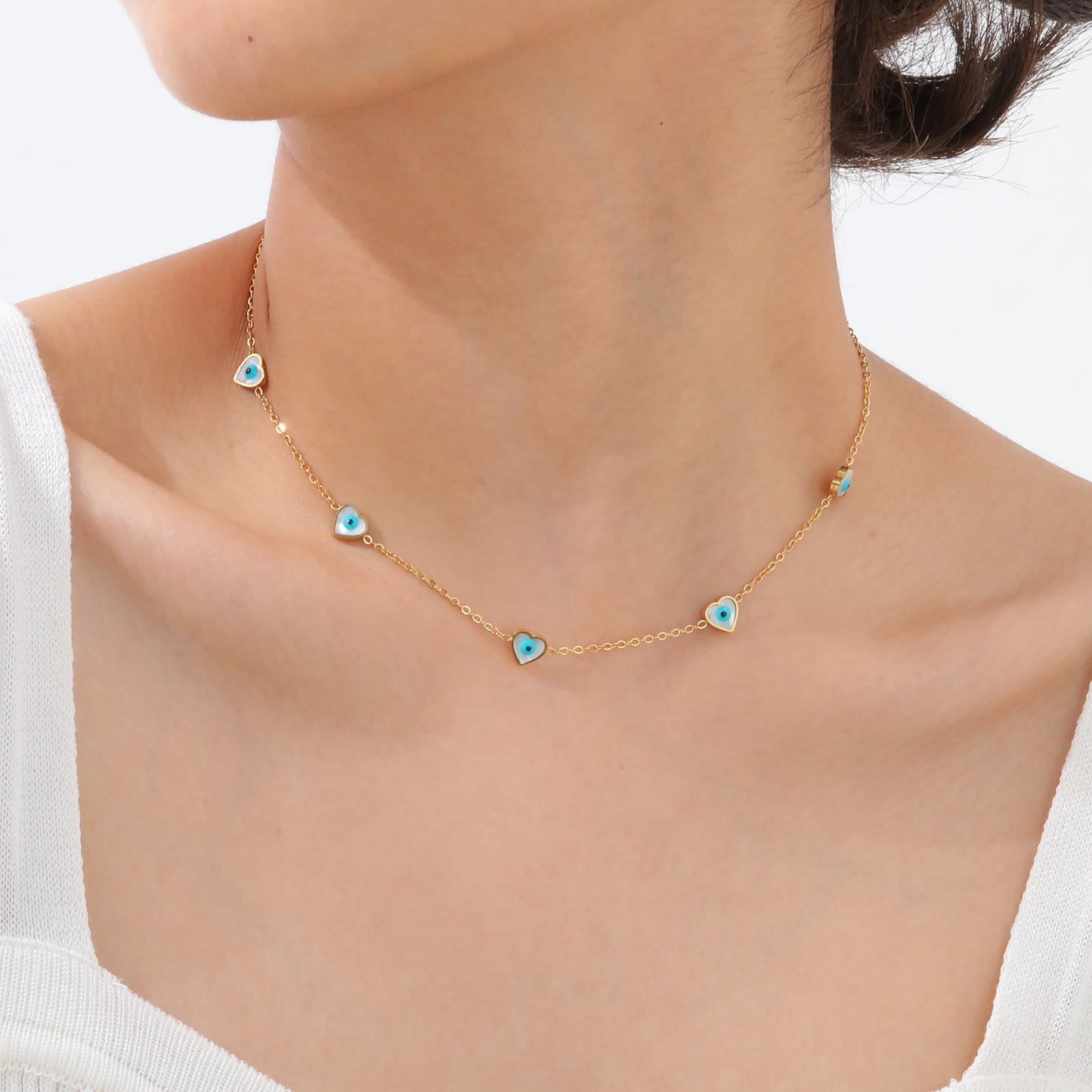 Fashion Personality Stainless Steel White Shell Necklace