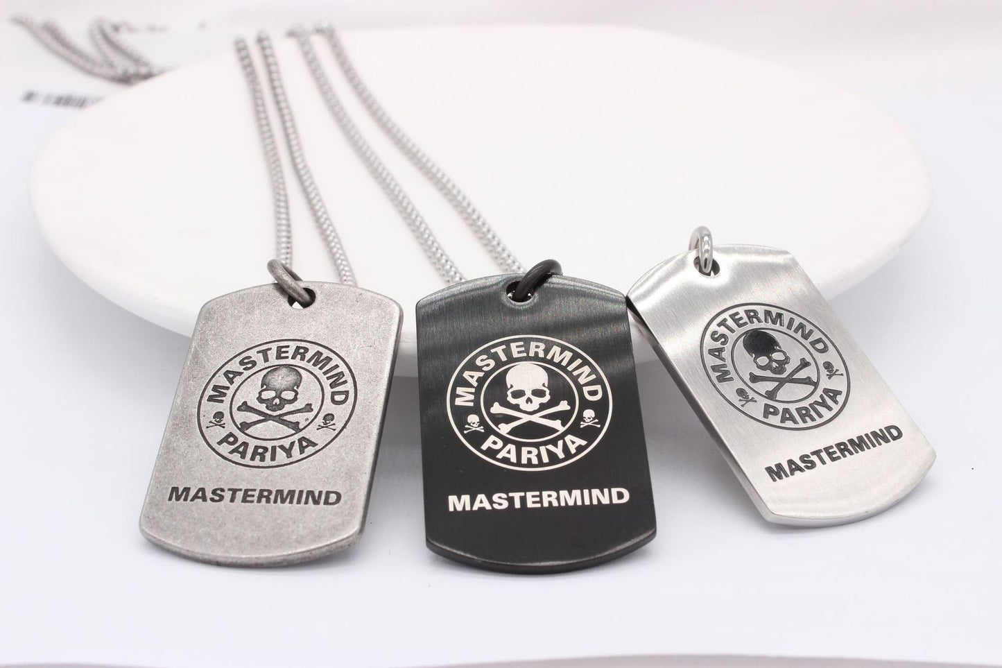 Planderful Titanium Skull Dog Tag Pendant For Men Unisex Military Style Durable Everyday Wear