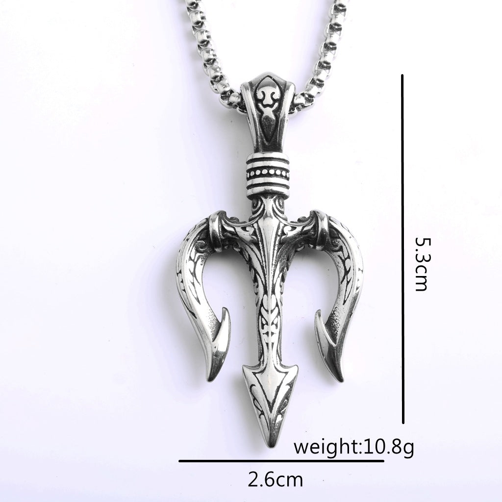 Vintage Stainless Steel Pendant Necklace