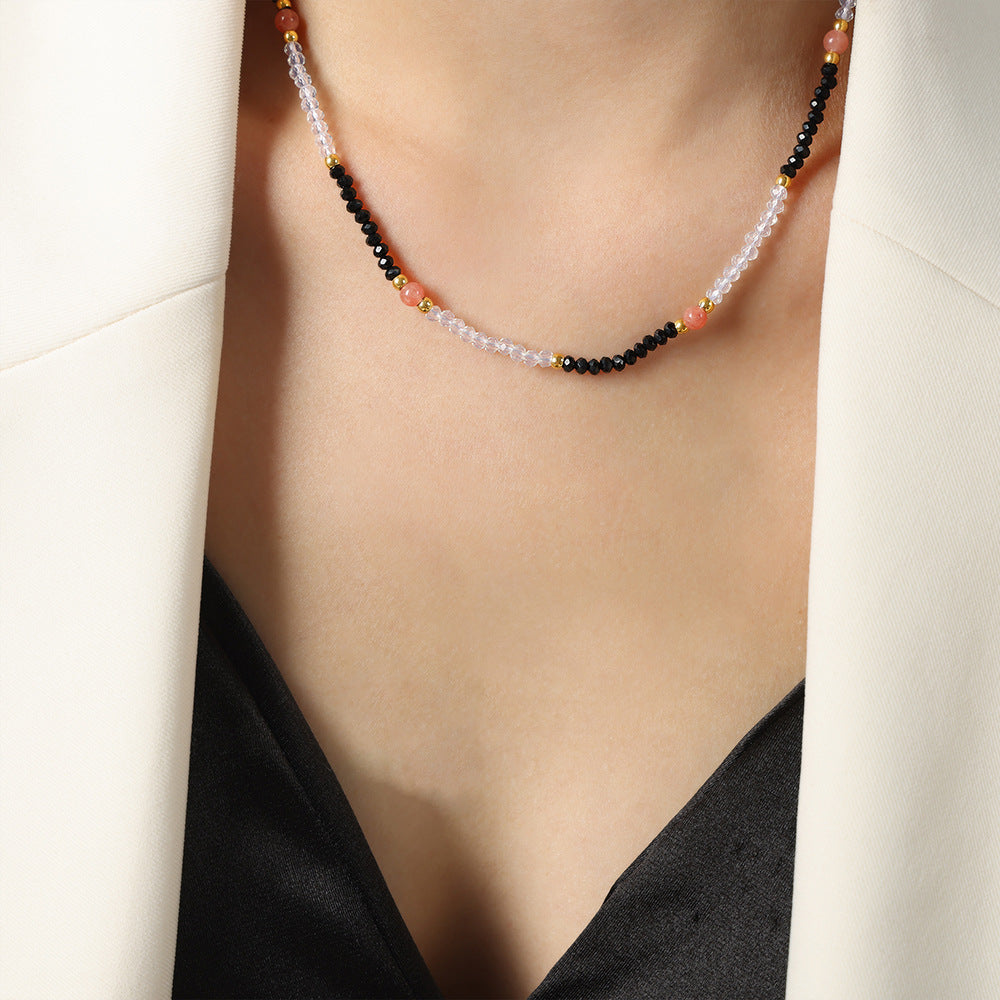 Luxury Handcrafted Natural Stone Beaded Necklace with Elegant Design for Women