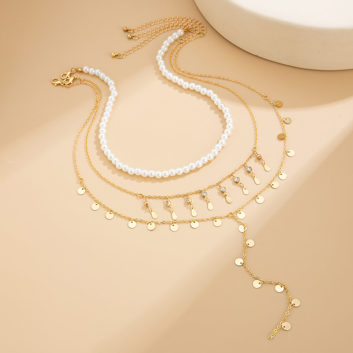 Planderful Vienna Verve Necklace – Elegant Multi-Layer Design with Water Drop Sequins