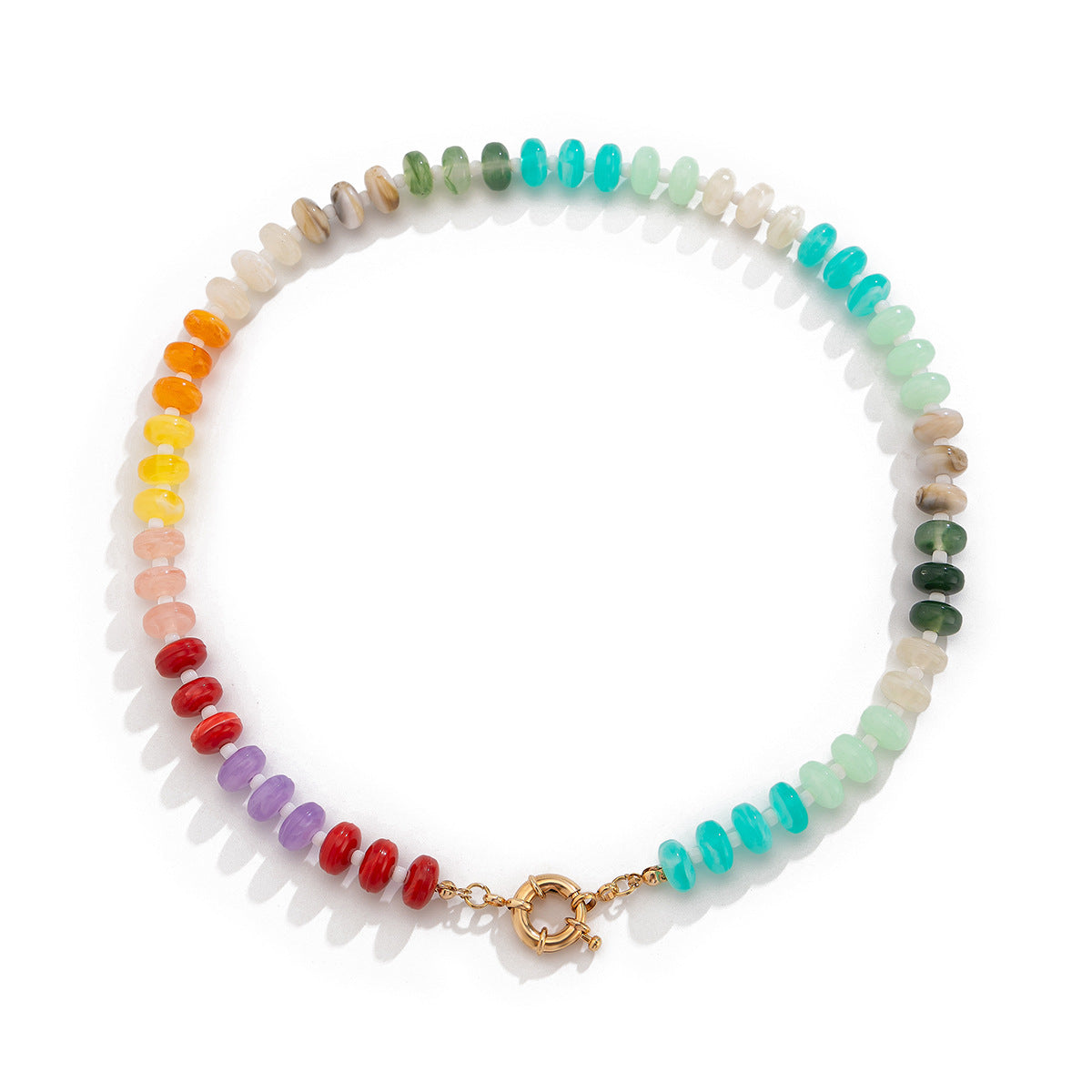 Rainbow Acrylic Beaded Necklace Collection