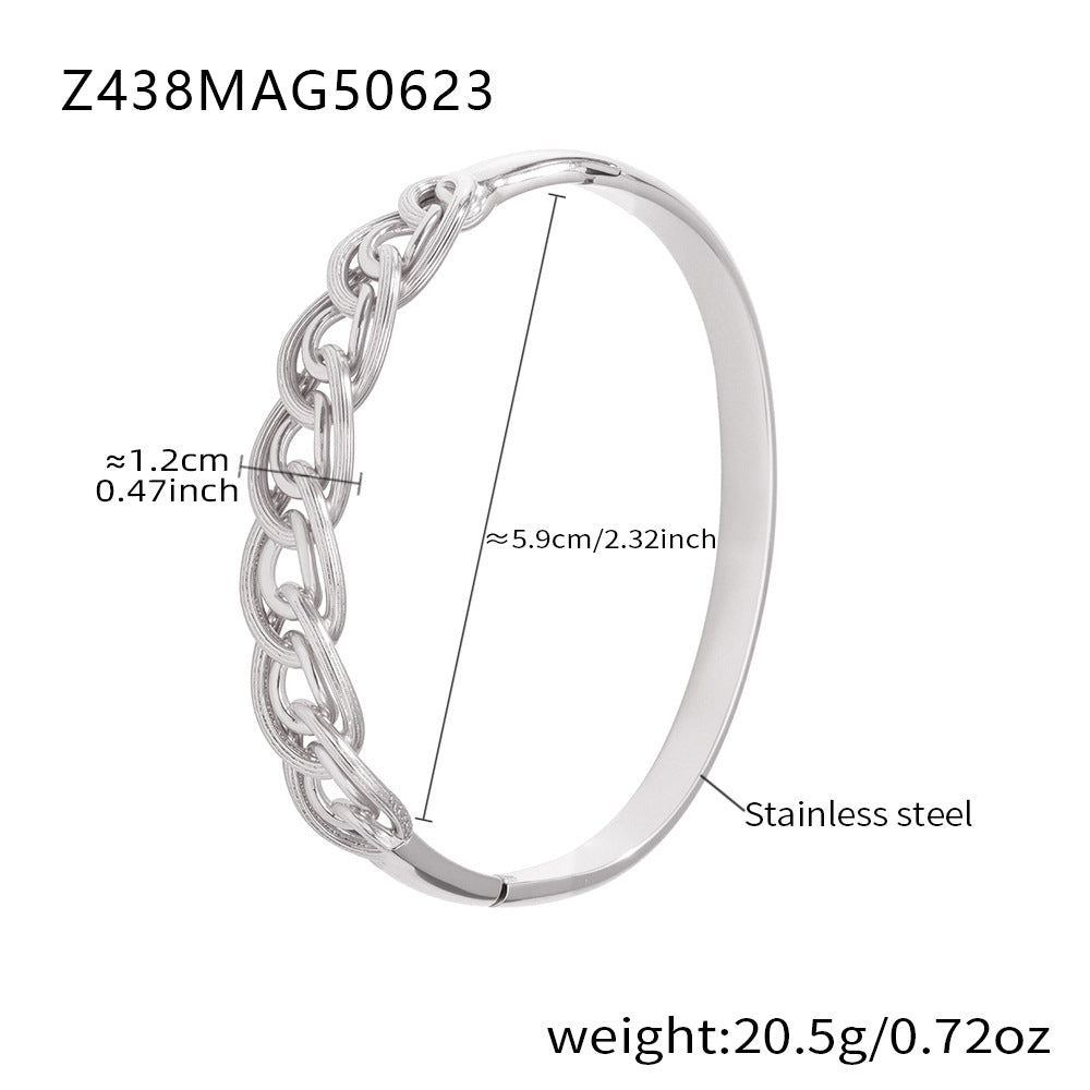 Planderful Everyday Genie Stainless Steel Zircon Bracelet