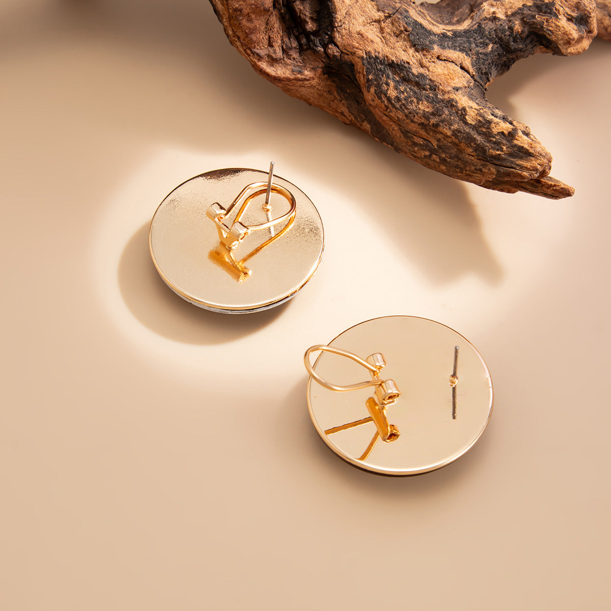 Planderful Vienna Verve Medieval Style Elegant Geometric Stone Stud Earrings For Women