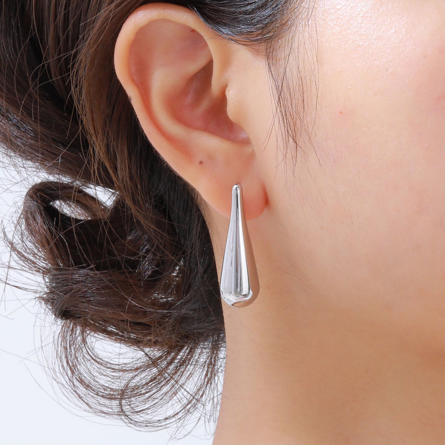 Wholesale Jewelry Stainless Steel Glossy Water Drop Earrings