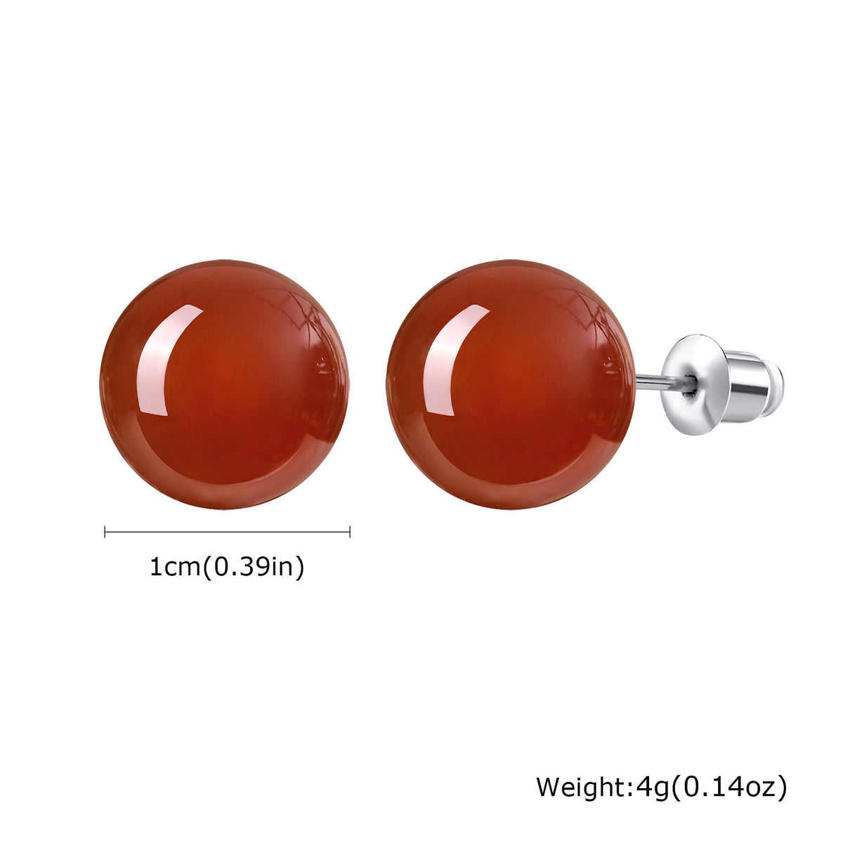 Round Gemstone Stud Earrings — 3 Styles