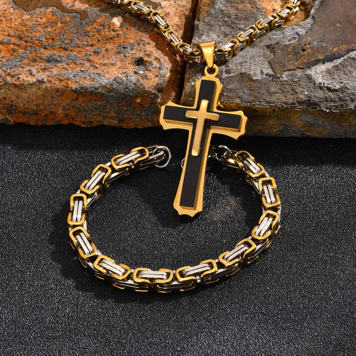 Layered Cross Jewelry — Necklaces & Bracelets