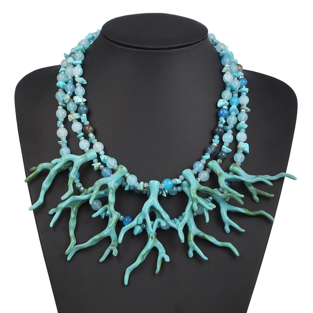 Planderful Savanna Rhythms Necklace – Unique Coral Antler Design