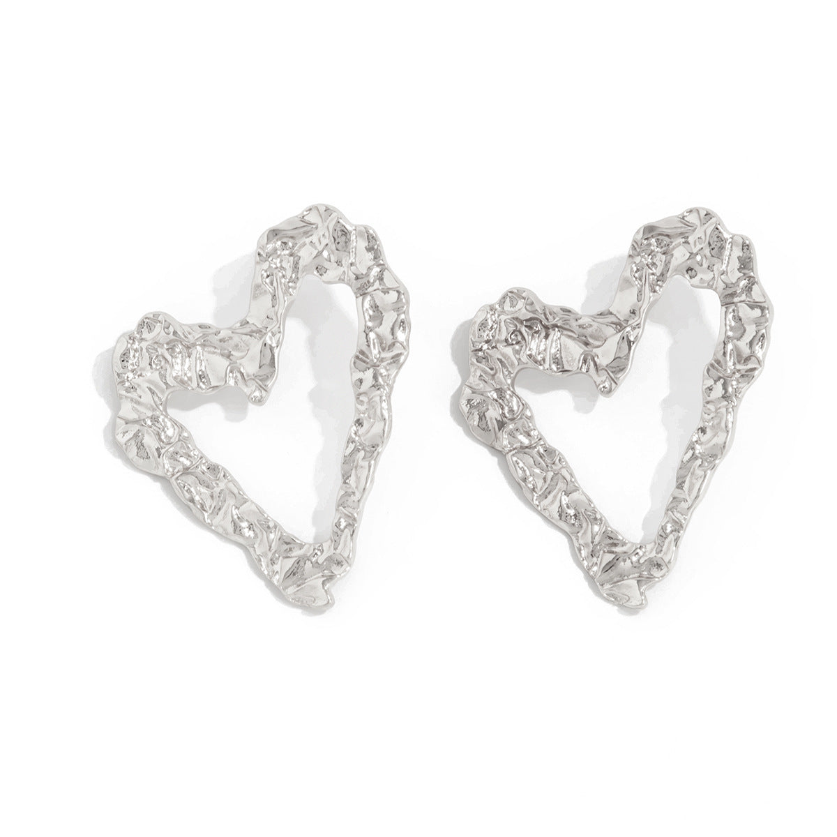Planderful Vienna Verve Liquid Lava Stud Earrings For Women Retro Heart Star Pleated Design Statement Jewelry
