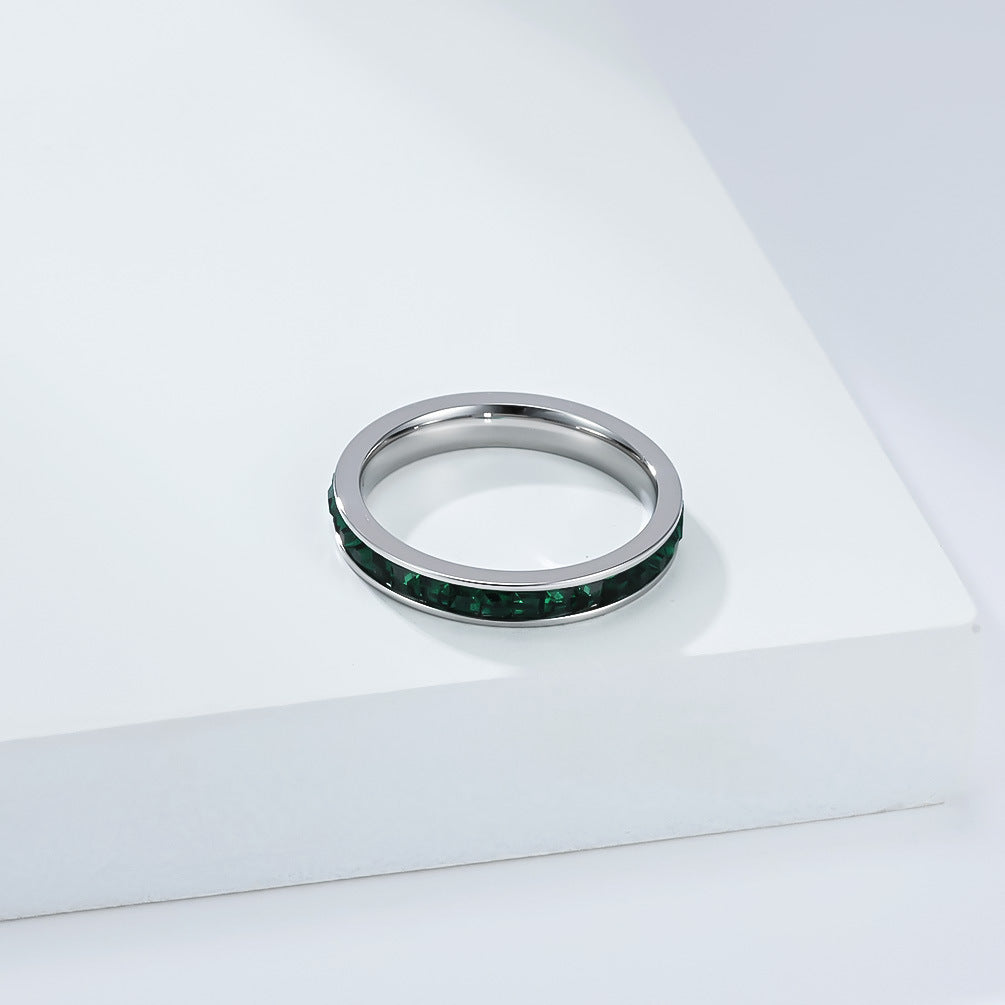 Planderful Everyday Genie Stainless Steel Square Zircon Ring For Women Elegant Everyday Luxury Jewelry