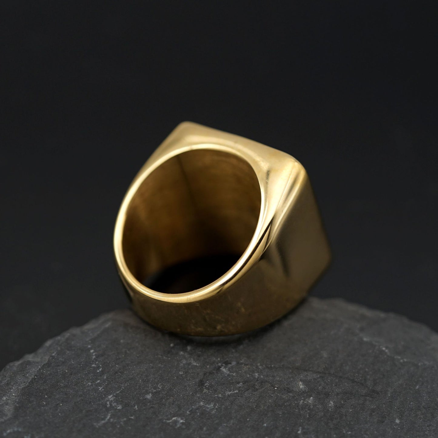 Planderful Everyday Genie Lion Head Titanium Steel Ring For Men Unisex Hip Hop Zircon Protection