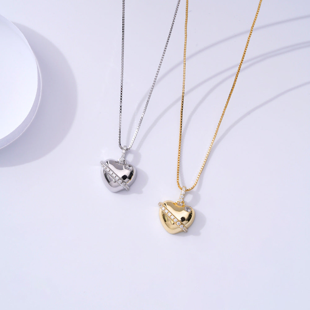 Korean Version S925 Silver Love Pendant Necklace Women