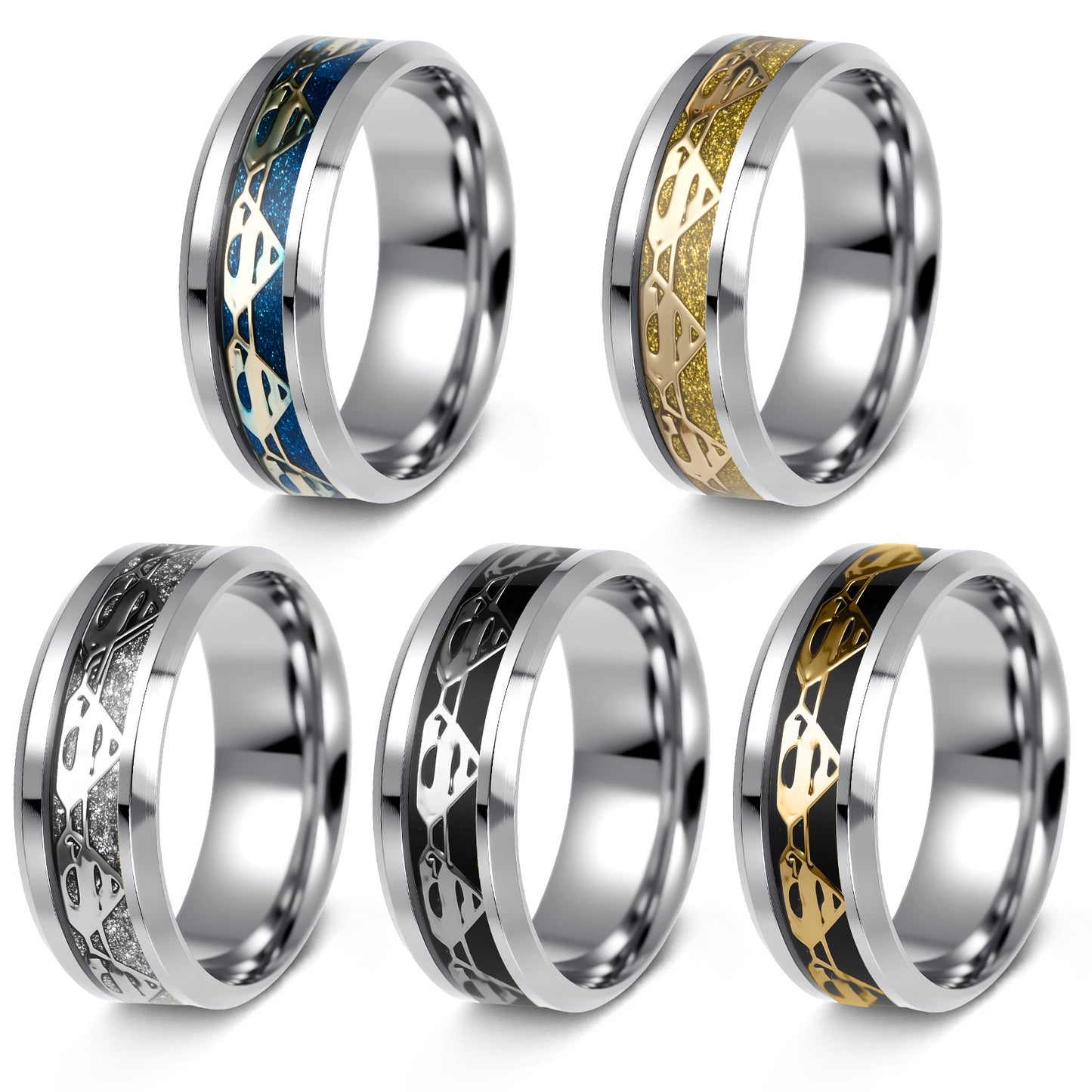 Planderful Superman Logo Ring Durable Steel Unisex Accessory For Comic Fans Size 7 To 12