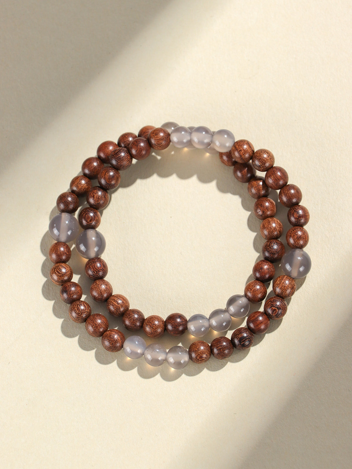 Strawberry Quartz Agate Sandalwood Bracelet