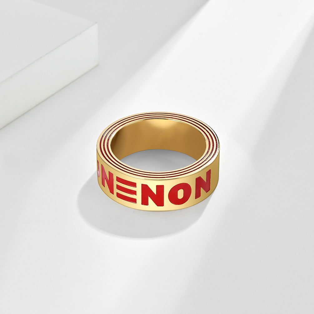 Hip Hop Hiphop High-Gloss Mirror Gold-Plated Ring for Men
