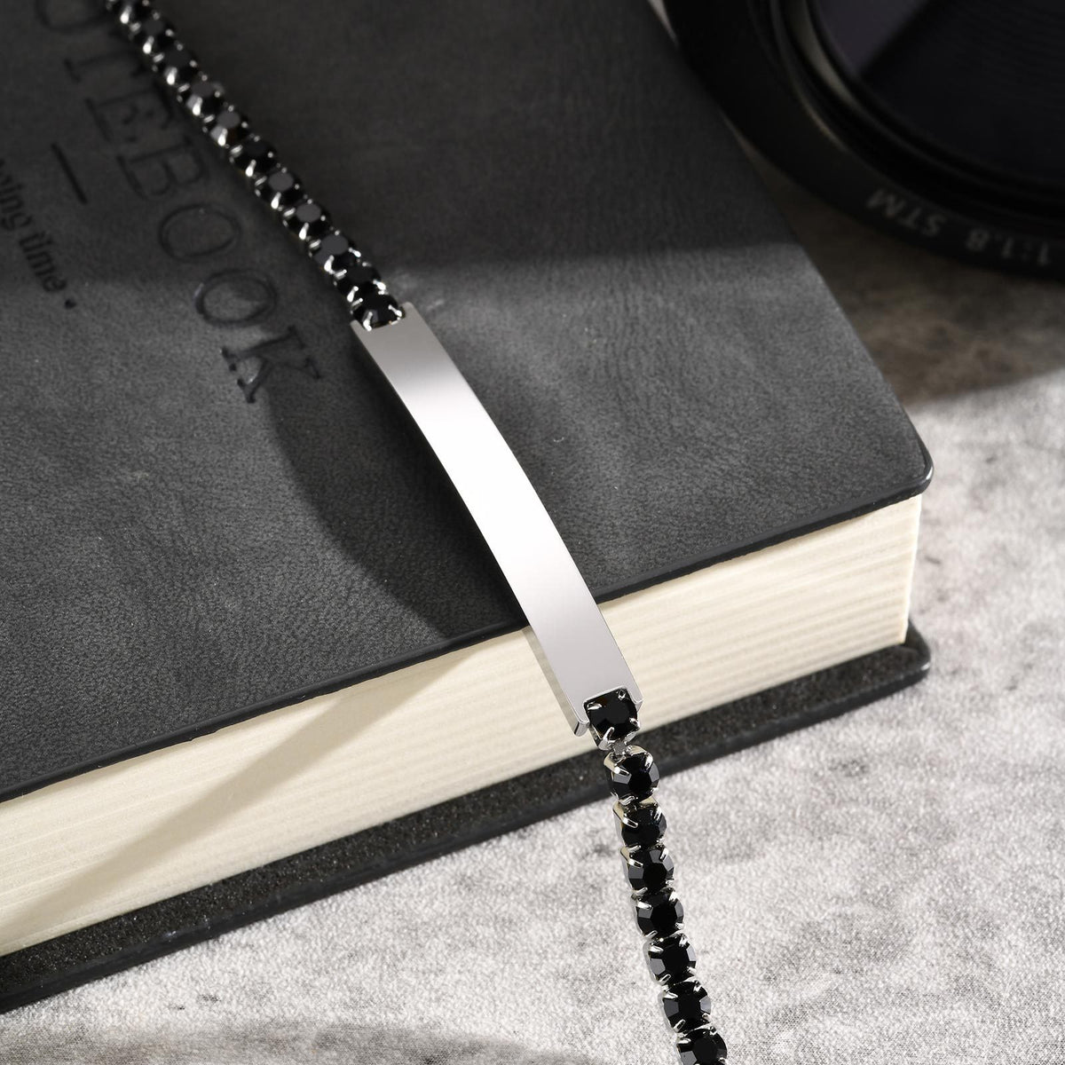 Zircon Black Stainless Steel Bracelet