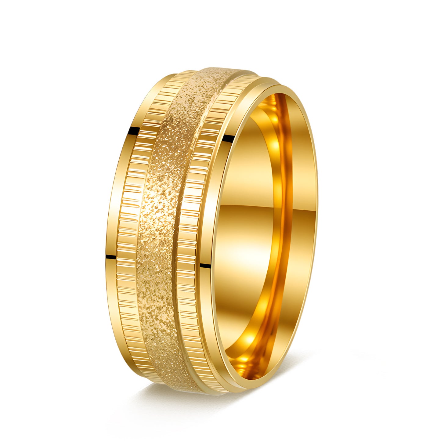 Planderful Everyday Genie Stainless Steel Couple Ring Unisex Wedding Band Durable Statement Design For Couples