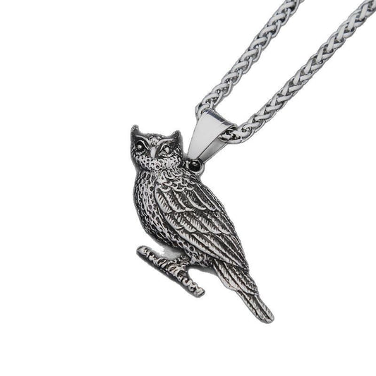Punk Owl Stainless Steel Men's Pendant Necklace