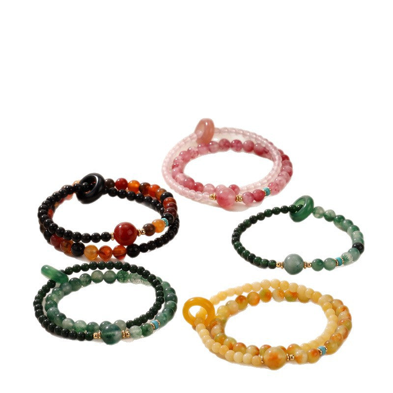 Chalcedony Agate Jadeite Bracelet