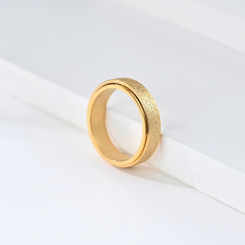 Planderful Titanium Steel Matte Rotating Ring Unisex For Him Her Couples Wedding Band Everyday Genie