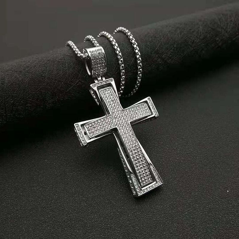Planderful Everyday Genie Hip Hop Necklace Titanium Steel Gold Plated Zircon Pendant For Men And Women