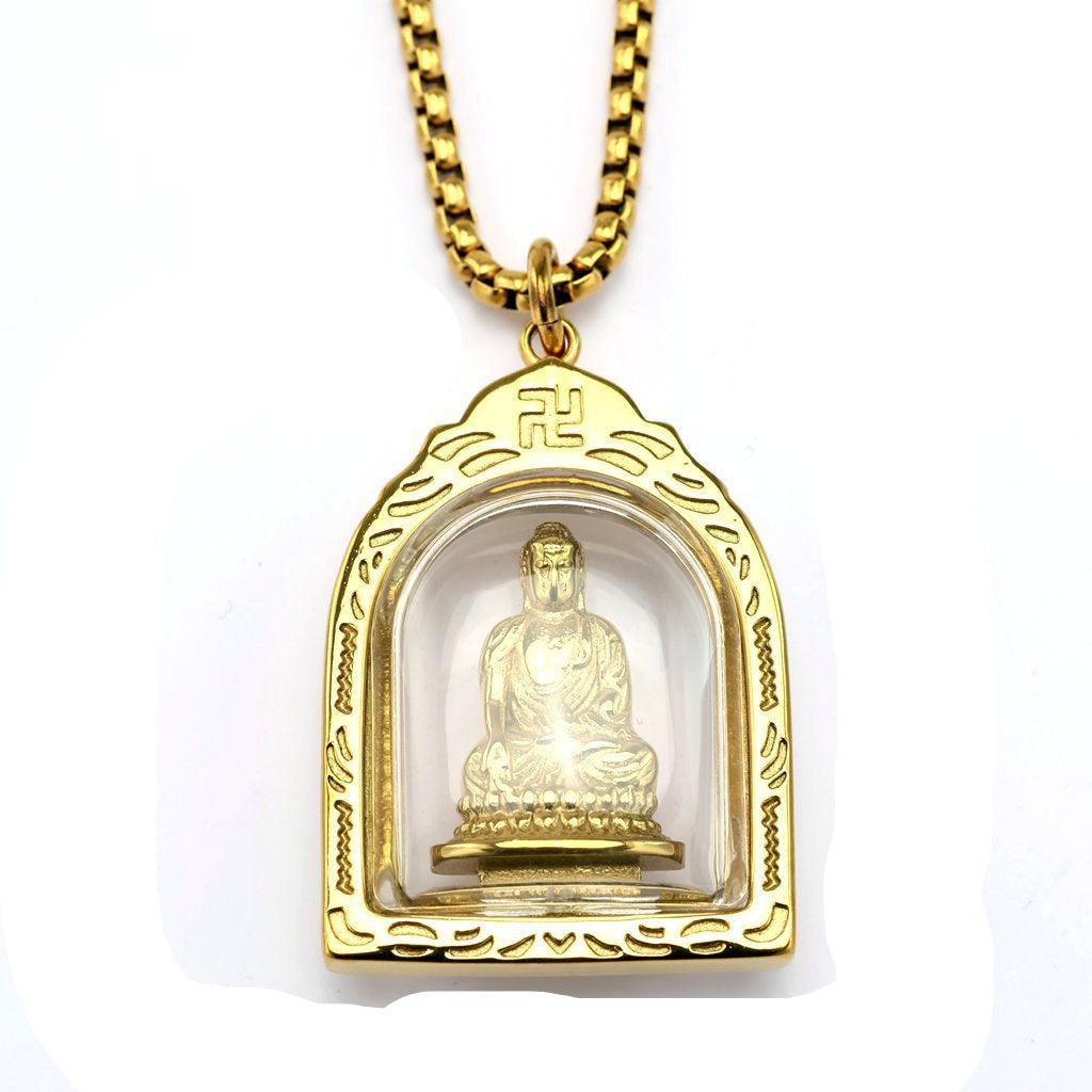Vintage Buddhist Zodiac Stainless Steel Pendant Necklace