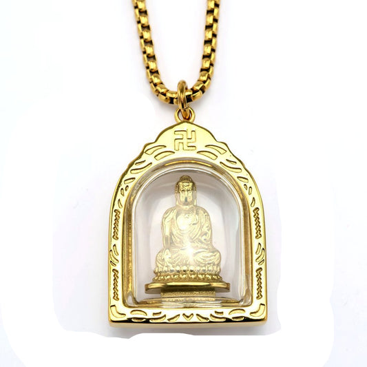 Vintage Buddhist Zodiac Stainless Steel Pendant Necklace