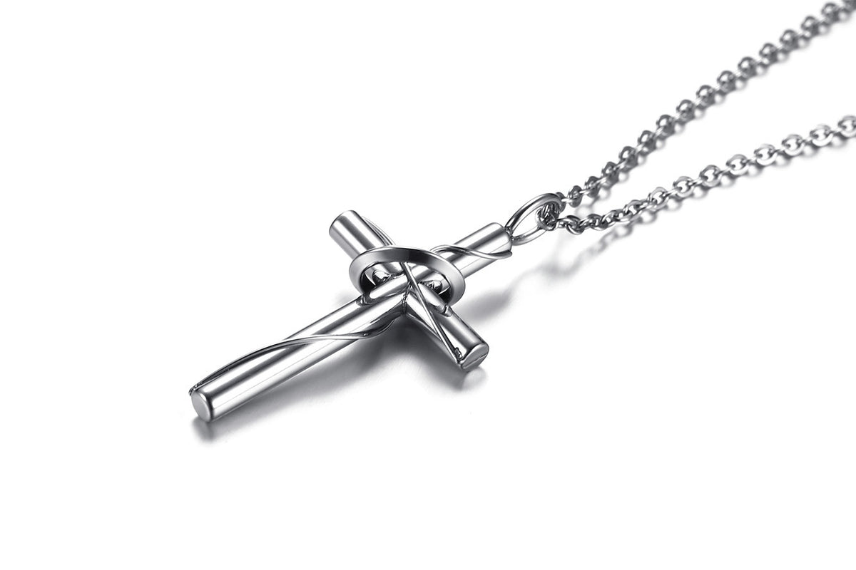 Stainless Steel Couple Cross Pendant – Men's – Women's Cross Necklace