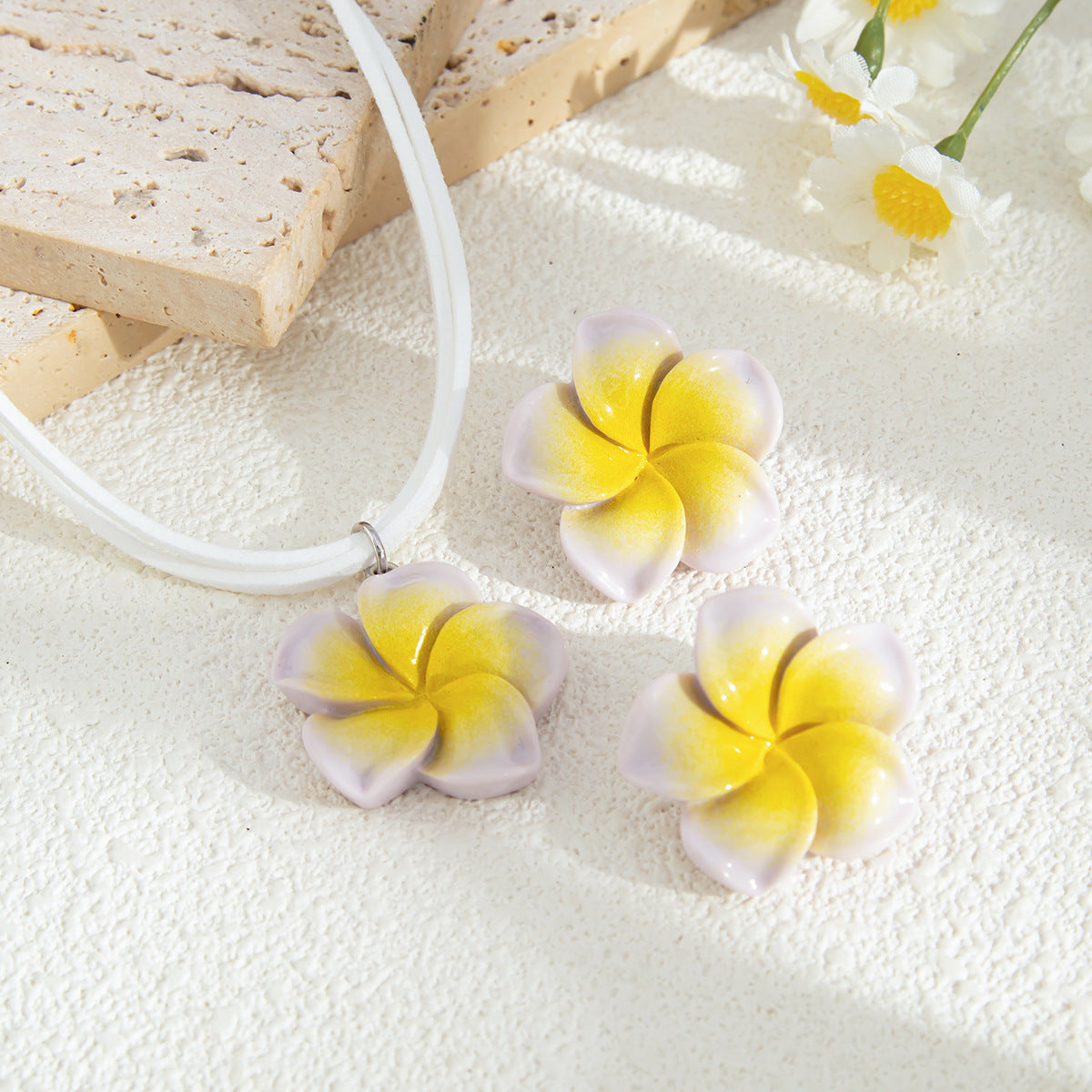 Planderful Vienna Verve Necklace and Earrings Set – Sweet Dopamine Color Floral Design