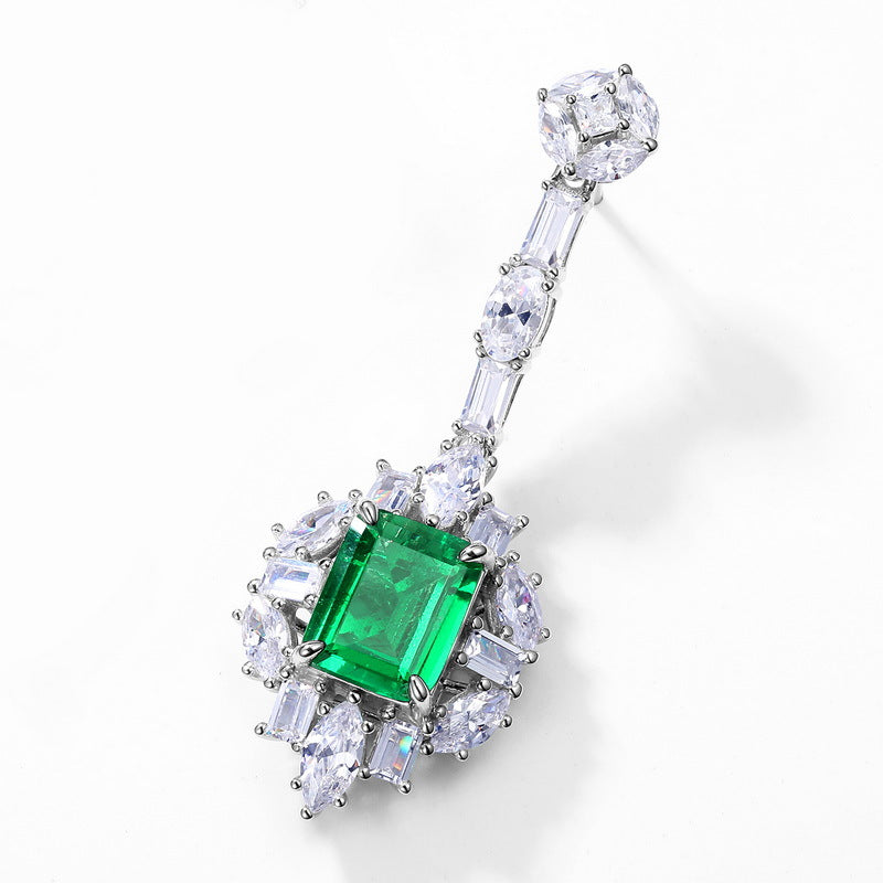 S925 Sterling Silver Lab-Grown Gemstone Signature Stud Earrings