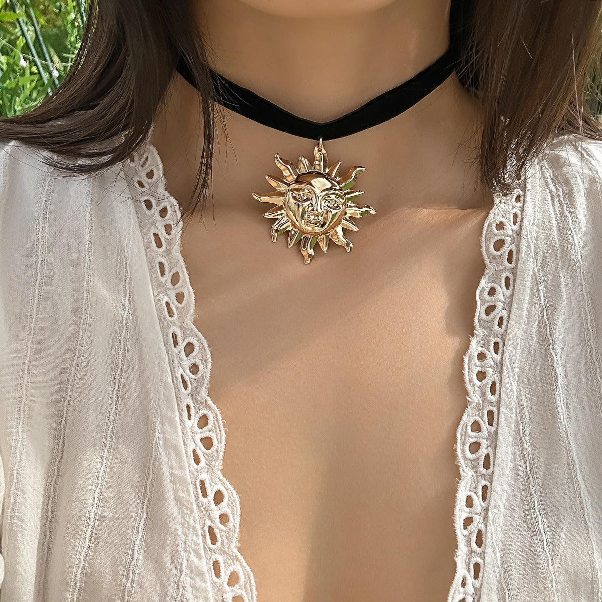 Sunflower Flocking Silk Necklace from Vienna Verve