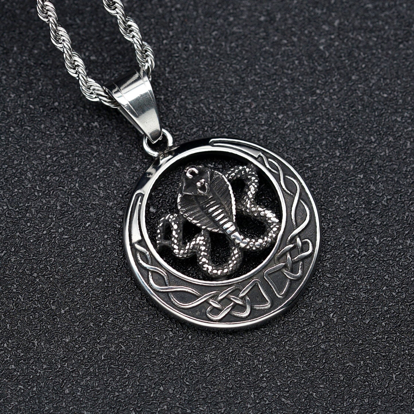 Steel Necklace – Vintage Snake Pendant For Everyday Retro Style And Statement Look By Planderful