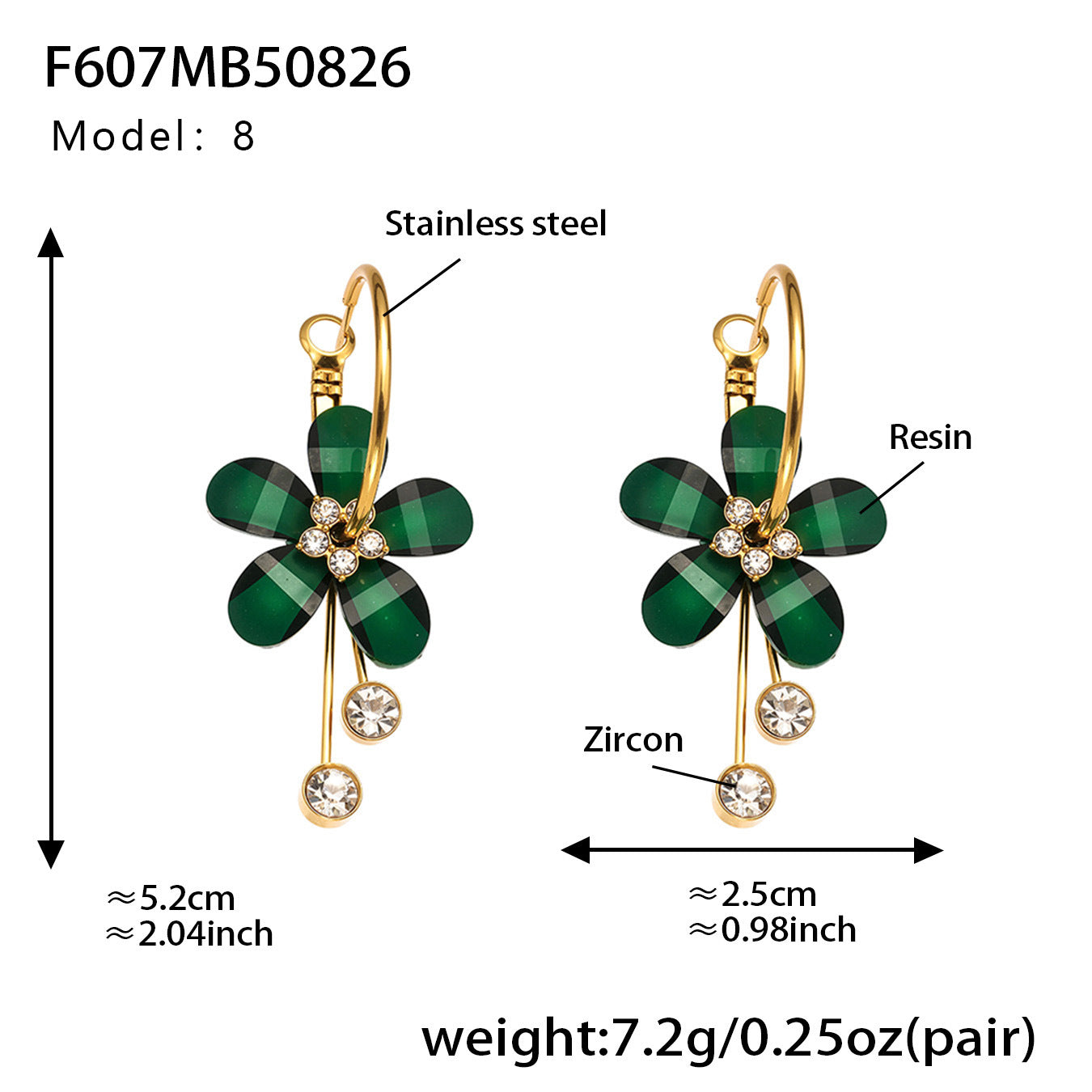 Planderful Camellia Zircon Tassel Earrings Women Stainless