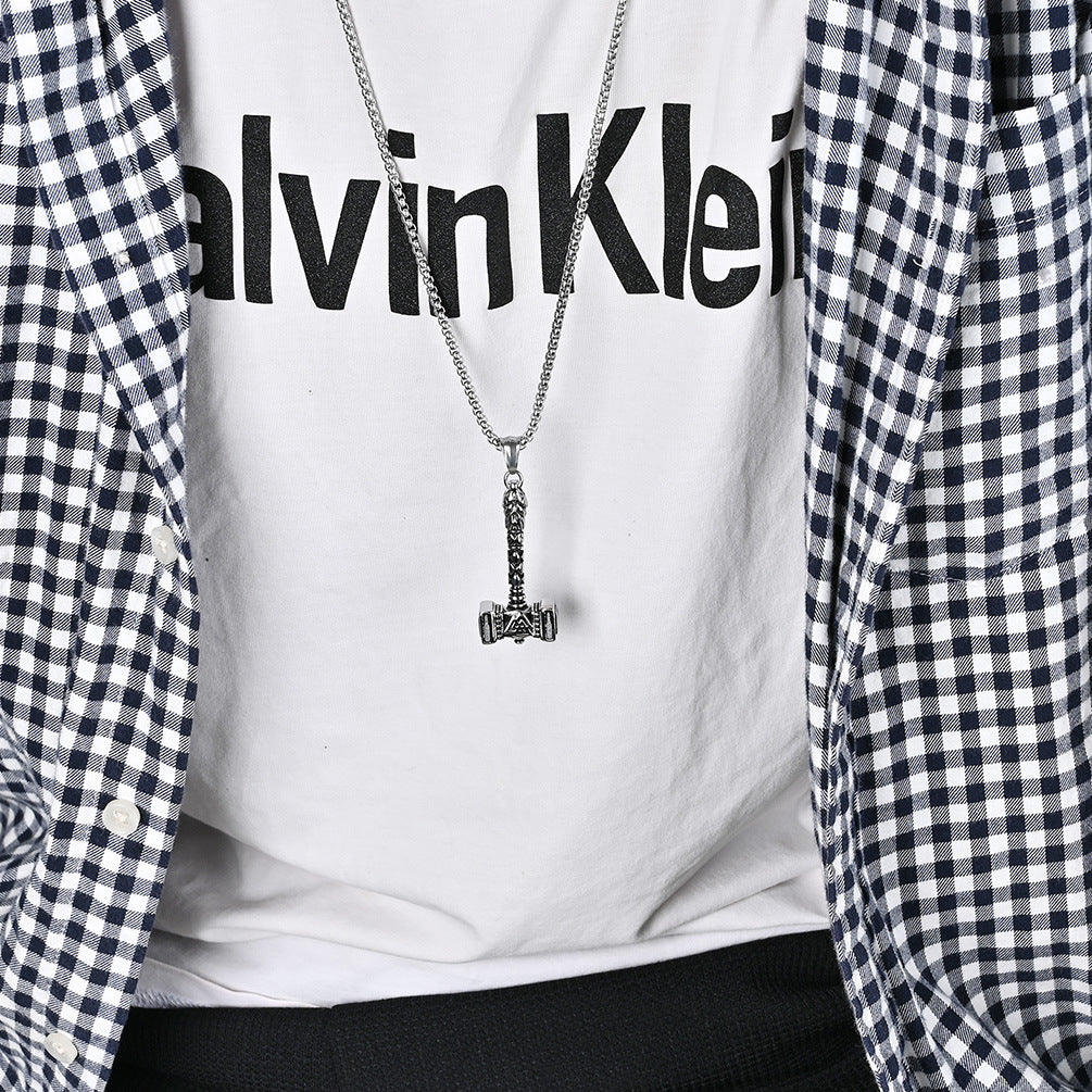 Nordic Viking Odin Thor's Hammer Stainless Steel Necklace