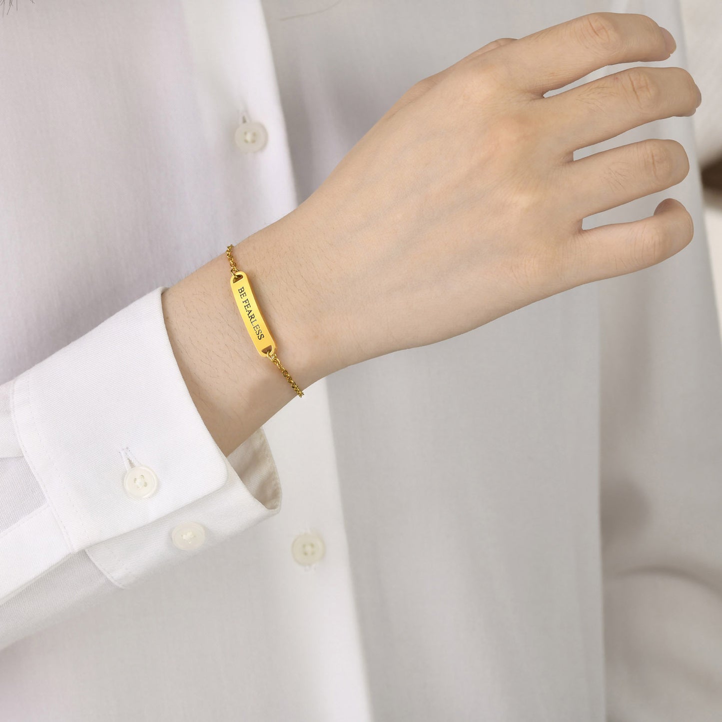 Cross-Border Jewelry Stainless Steel Curved Children's Bracelet 18K Gold