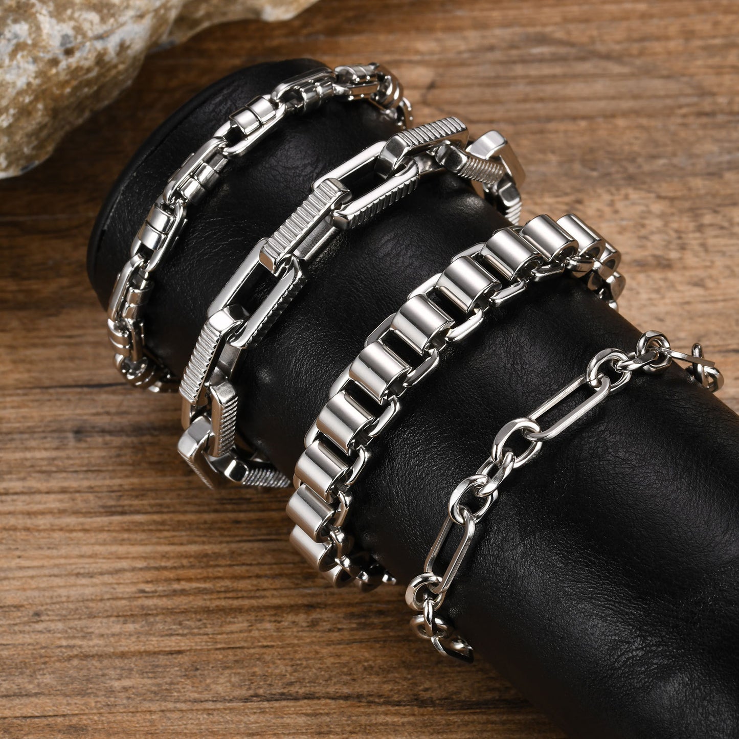 Planderful Mens Stainless Steel Bracelet Handmade For Men