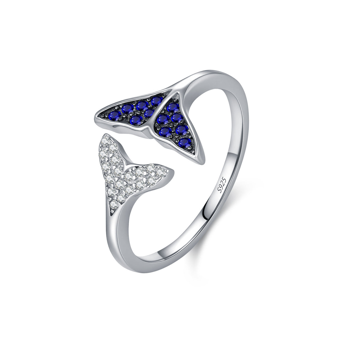 925 Sterling Silver Adjustable Mermaid Tail Ring