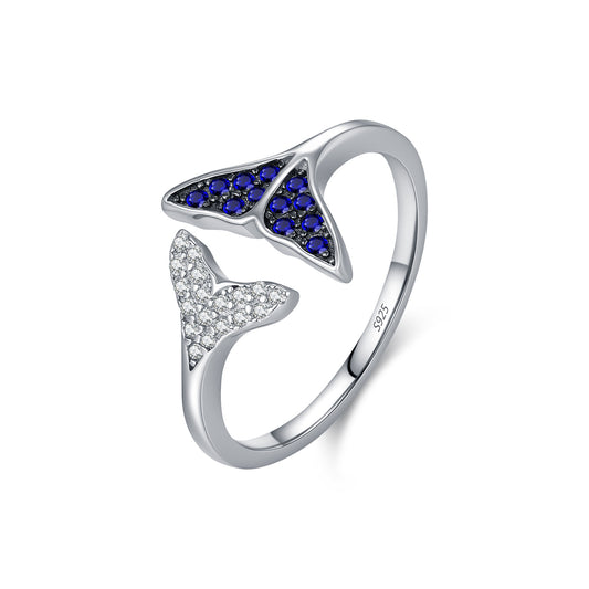 925 Sterling Silver Adjustable Mermaid Tail Ring