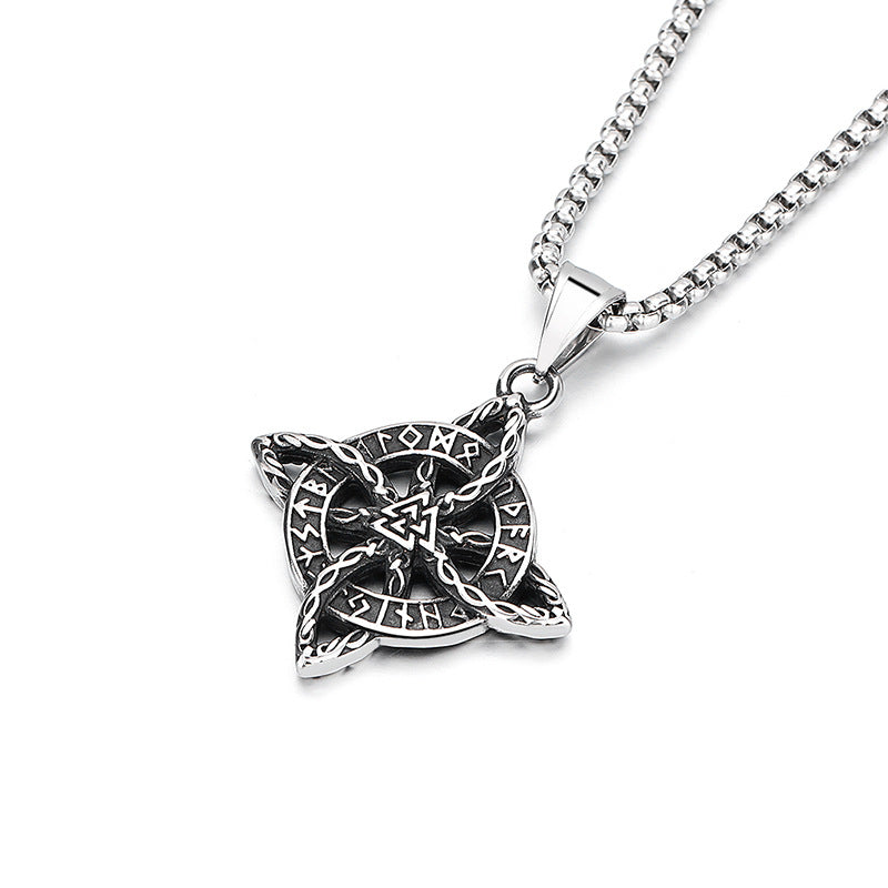 Steel Necklace - Vintage Nordic Celtic Eternal Cycle Viking Inspired Jewelry For Men