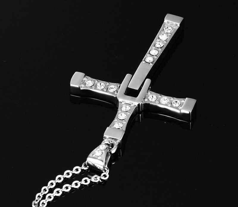 Cross-Border European And American Men's Jewelry Cross Pendant Necklace Zircon Hip-Hop Accessories For Men