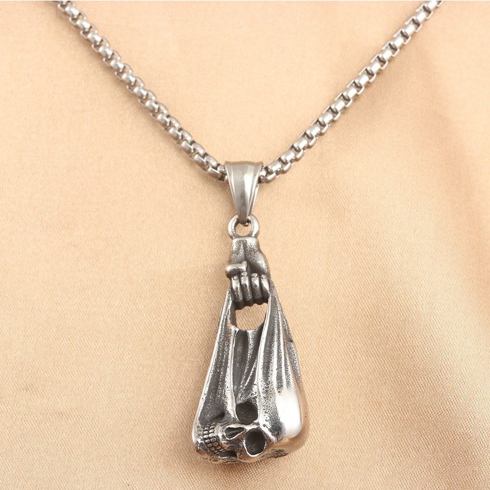 European And American Stainless Steel Skull Pendant Necklace