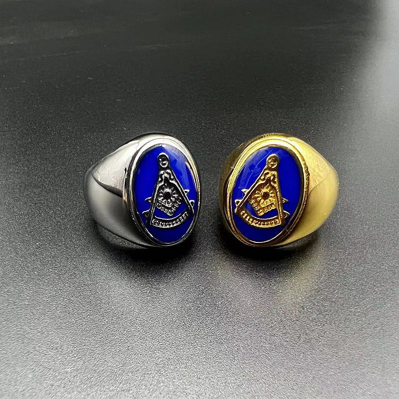 Planderful Everyday Genie Stainless Steel Gold Plated Blue Ring For Men Durable Fashion Accessory