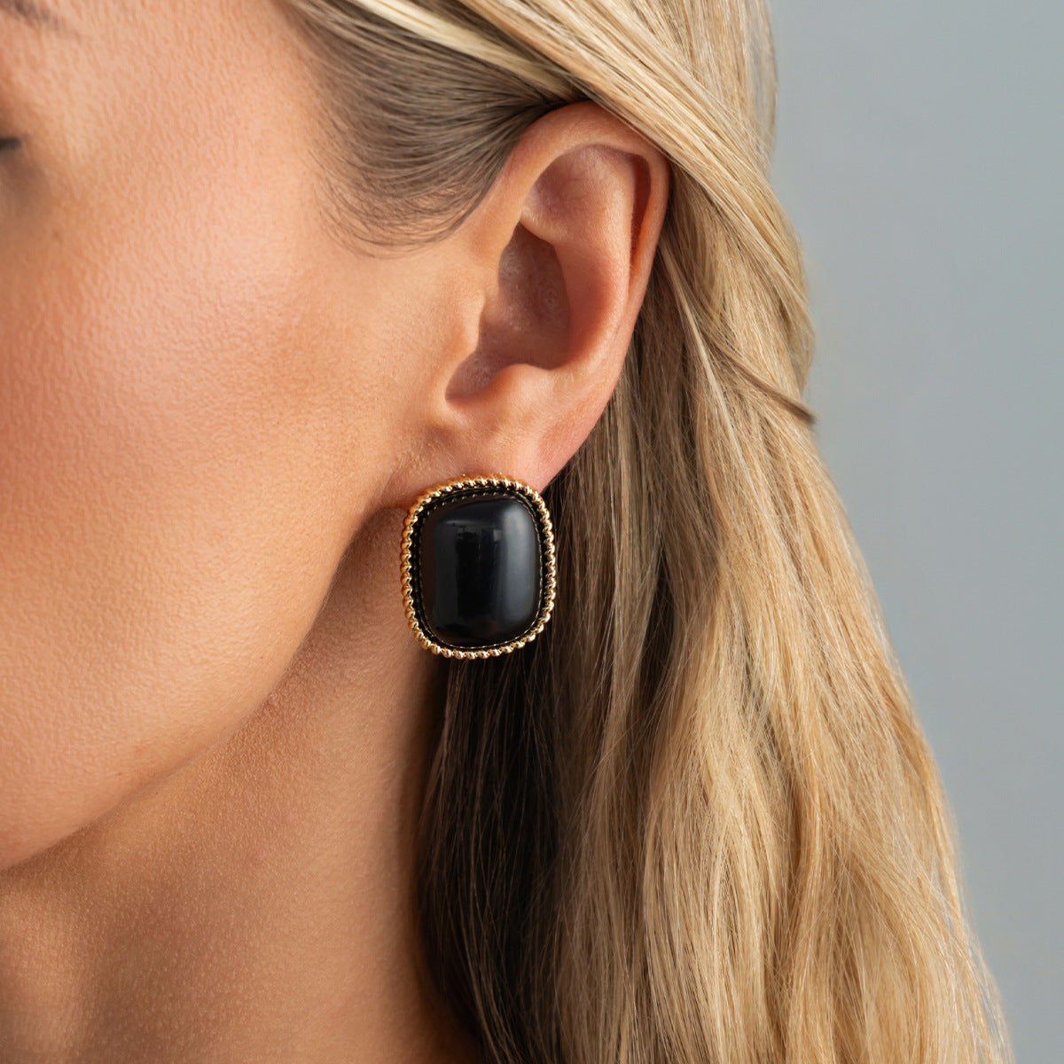 Planderful Vienna Verve Tiger's Eye Square Stud Earrings For Women Elegant Geometric Retro Jewelry