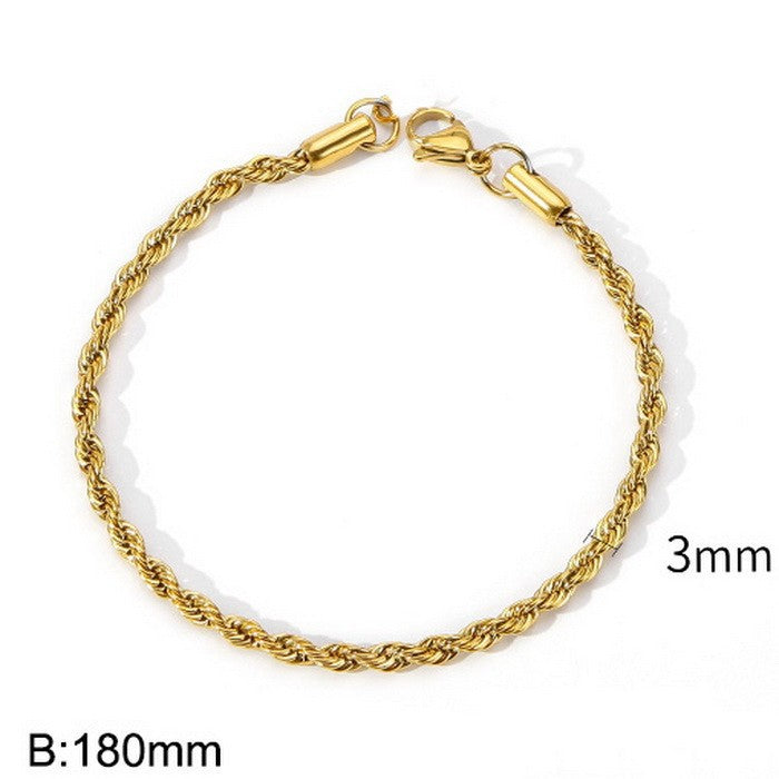 Twist Twist Rope Bracelet – In Europe & The United States – Stainless Steel Twist Chain