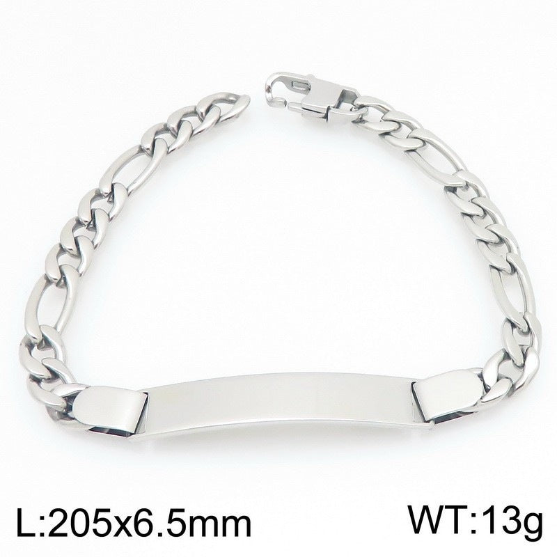 Stainless Steel Figaro Chain Bend Bracelet Nk Chain Cuban Chain Couple