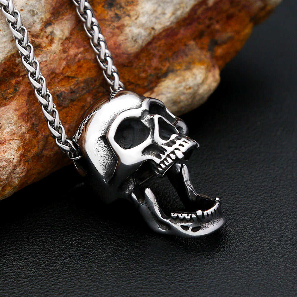Skull Bottle Stainless Steel Men's Pendant Necklace