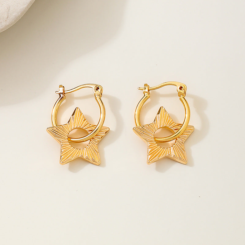 Planderful Vienna Verve Earrings – Chic Retro Metal Star Design