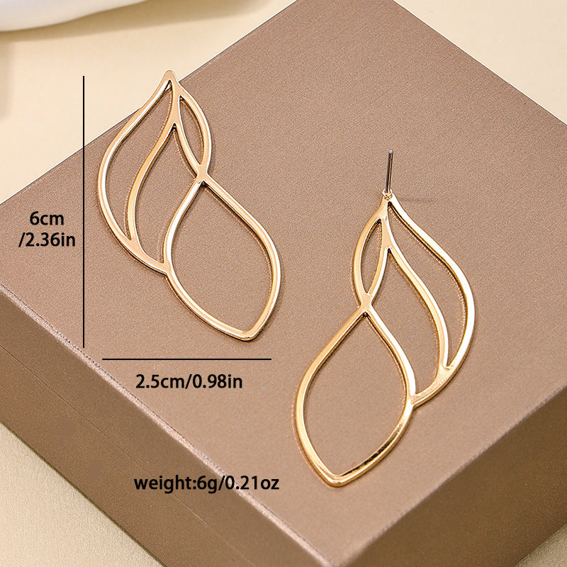 Exaggerated Circular Metal Leaf Earrings - Vienna Verve Collection